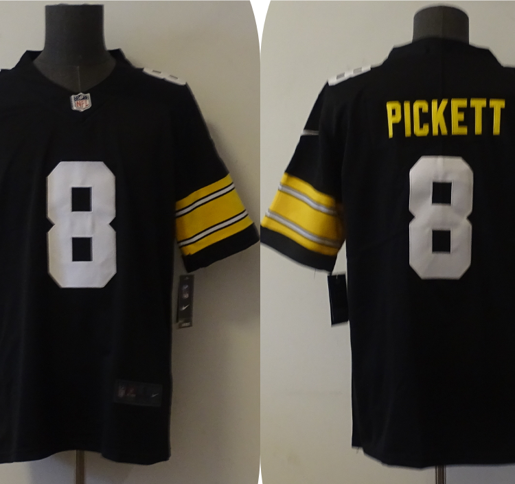 Men's Pittsburgh Steelers Kenny Pickett #8 Black Jersey
