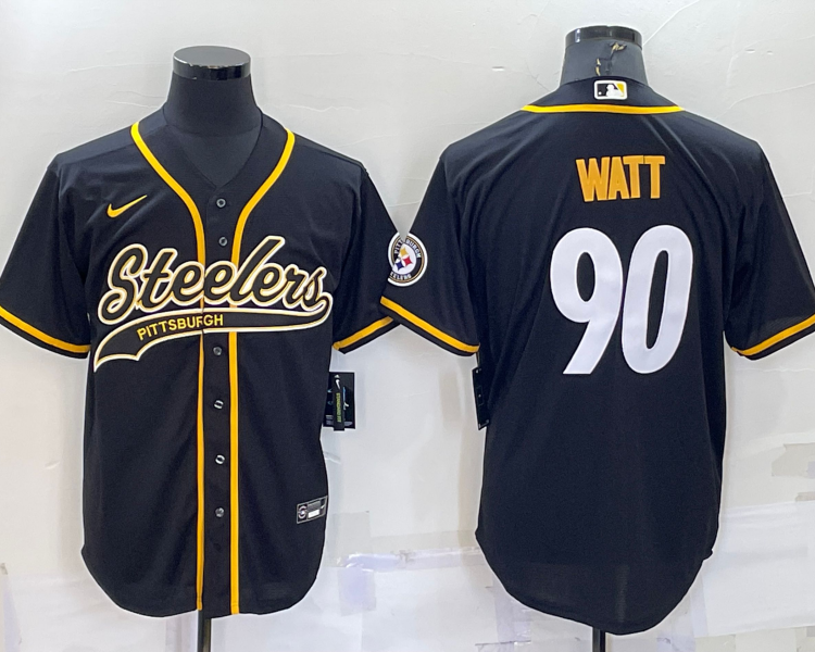 Men's Pittsburgh Steelers T.J. Watt #90 Black Jersey Joint edition