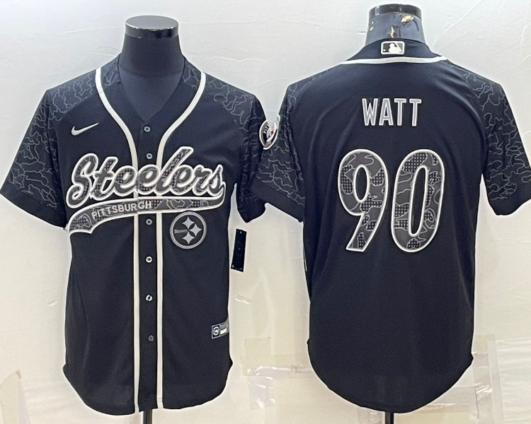 Men's Pittsburgh Steelers T.J. Watt #90 Black Retired RFLCTV Limited Jersey Joint edition