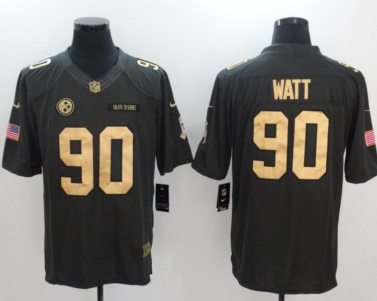 Men's Pittsburgh Steelers T.J. Watt #90 Black Team Jersey
