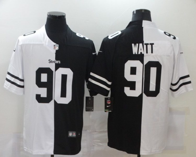 Men's Pittsburgh Steelers T.J. Watt #90 Black/White Jersey