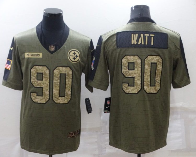 Men's Pittsburgh Steelers T.J. Watt #90 Brown Jersey