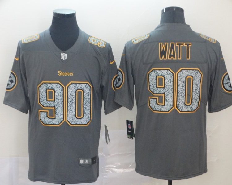 Men's Pittsburgh Steelers T.J. Watt #90 Gray Jersey