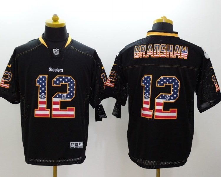 Men's Pittsburgh Steelers Terry Bradshaw #12 Black Jersey