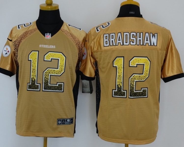 Men's Pittsburgh Steelers Terry Bradshaw #12 Gold Jersey