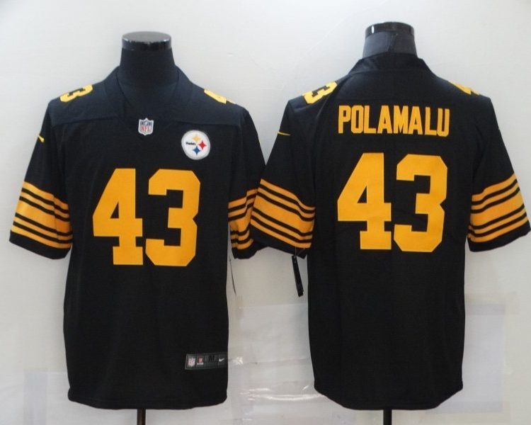 Men's Pittsburgh Steelers Troy Polamalu #43 Black Alternate Legend Jersey