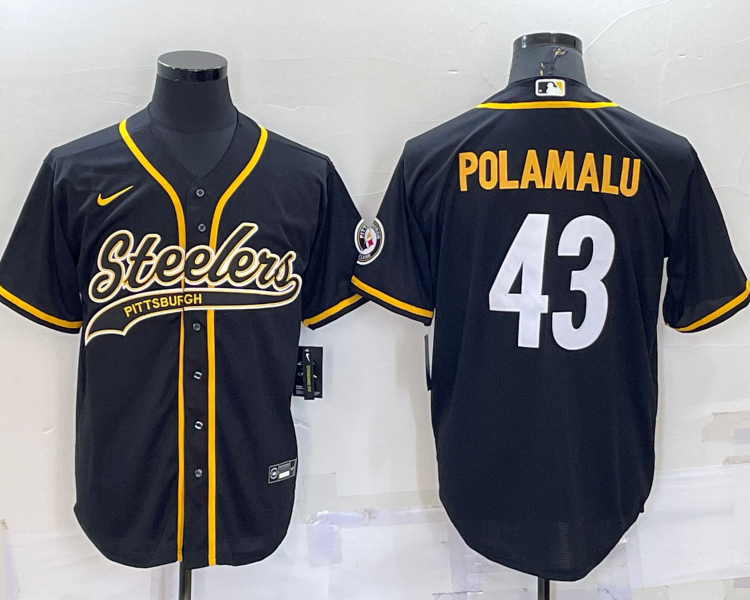 Men's Pittsburgh Steelers Troy Polamalu #43 Black Jersey