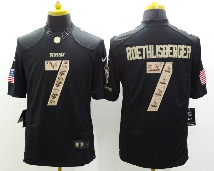 Men's Pittsburgh Steelers #7 Ben Roethlisberger Black Authentic Jersey