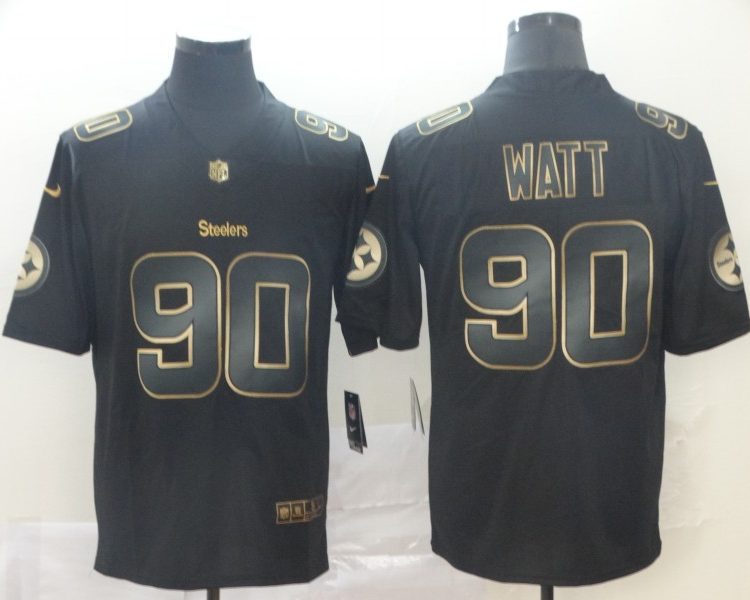 Men's Pittsburgh Steelers #90 T.J. Watt Black Jersey