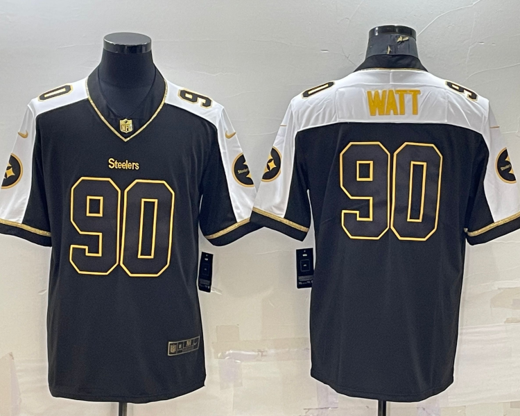Men's Pittsburgh Steelers #90 T.J. Watt Black Jersey