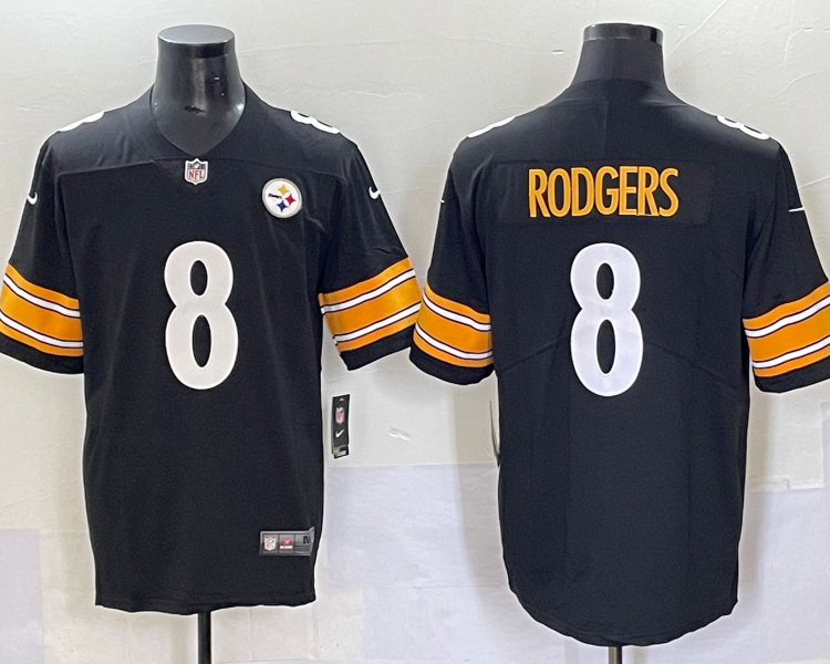 Men's Pittsburgh Steelers Aaron Rodgers #8 Black Jersey