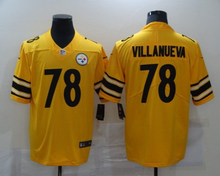 Men's Pittsburgh Steelers Alejandro Villanueva #78 Gold Inverted Team Jersey