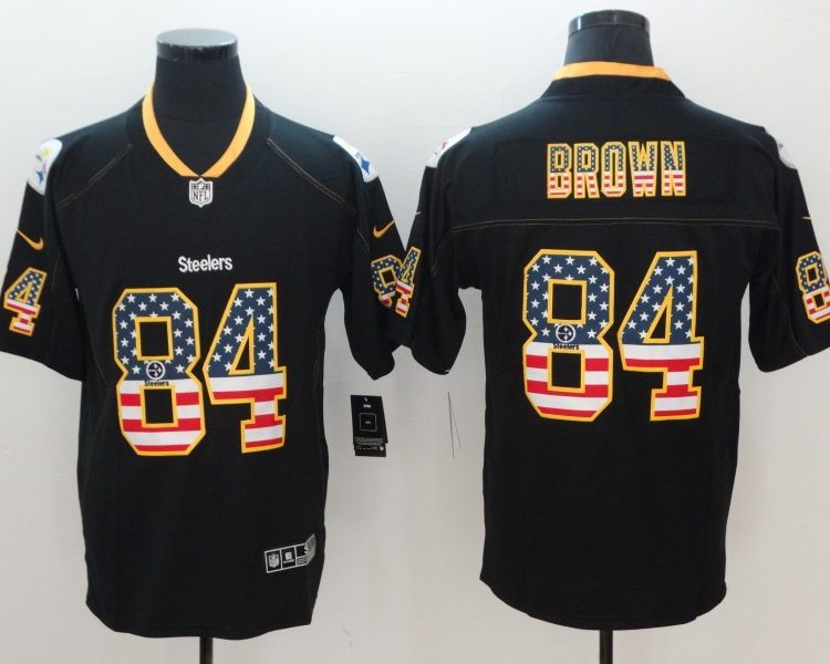 Men's Pittsburgh Steelers Antonio Brown #84 Black Alternate Jersey