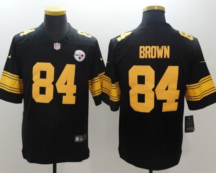 Men's Pittsburgh Steelers Antonio Brown #84 Black Alternate Legend Jersey