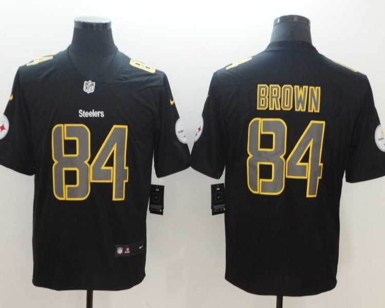 Men's Pittsburgh Steelers Antonio Brown #84 Black Authentic Jersey