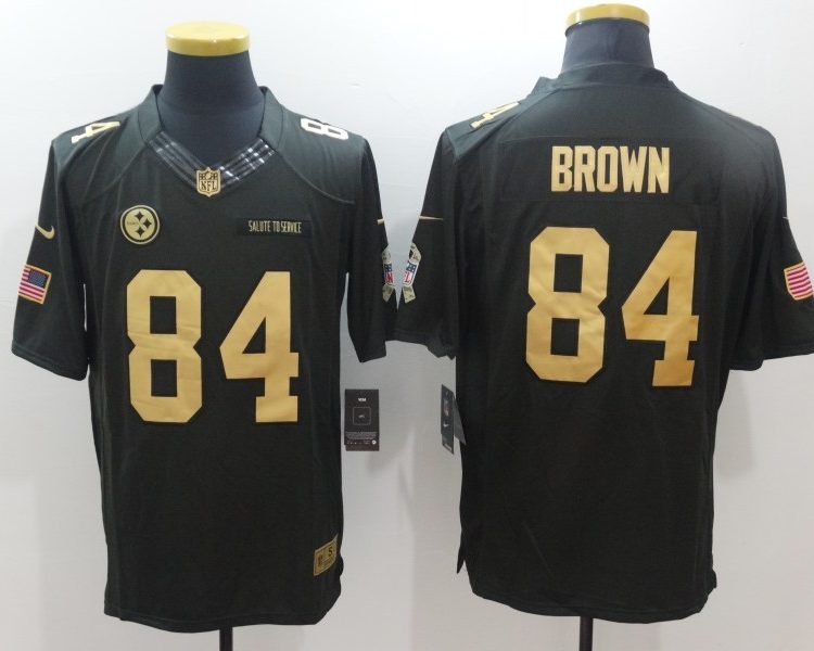 Men's Pittsburgh Steelers Antonio Brown #84 Black Team Jersey