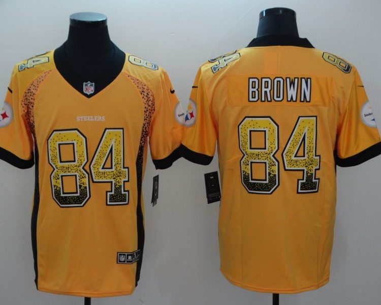 Men's Pittsburgh Steelers Antonio Brown #84 Gold Jersey