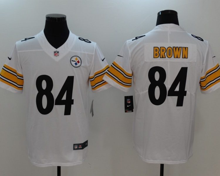 Men's Pittsburgh Steelers Antonio Brown #84 White Jersey