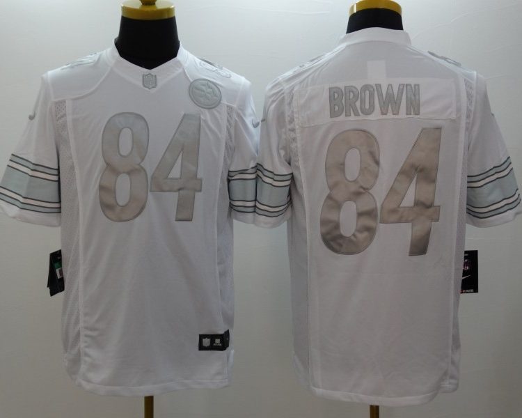 Men's Pittsburgh Steelers Antonio Brown #84 White Jersey