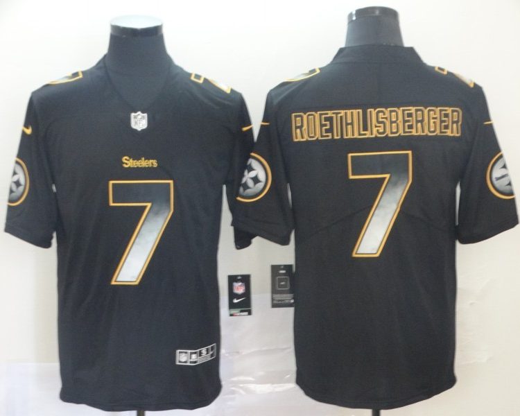 Men's Pittsburgh Steelers Ben Roethlisberger #7 Black Authentic Jersey