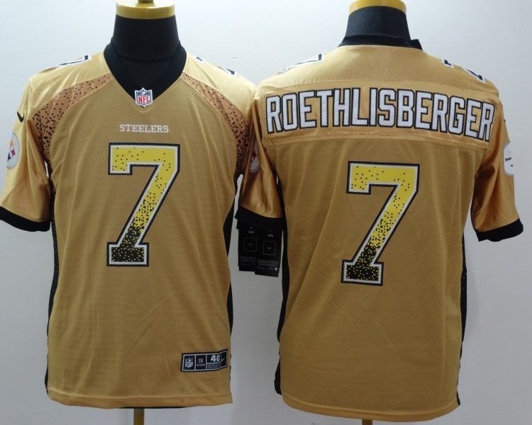 Men's Pittsburgh Steelers Ben Roethlisberger #7 Gold Jersey