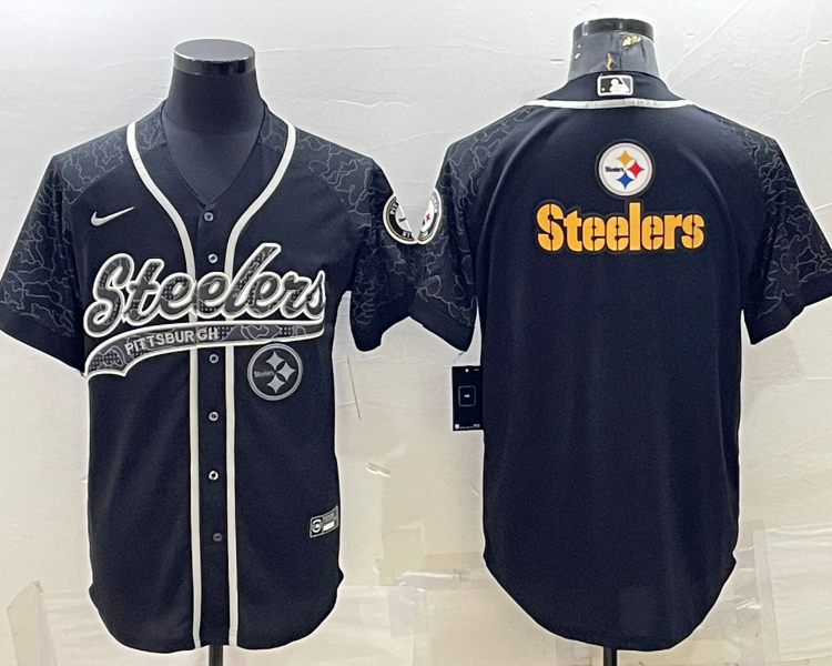 Men's Pittsburgh Steelers Black Retired RFLCTV Limited Jersey