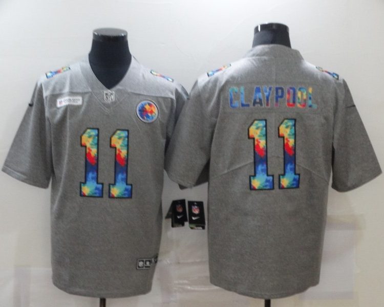 Men's Pittsburgh Steelers Chase Claypool #11 Gray Jersey