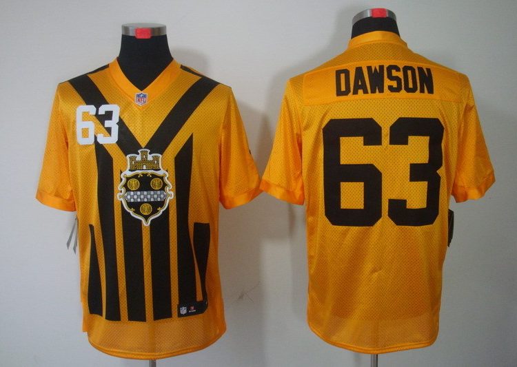 Men's Pittsburgh Steelers Dermontti Dawson #63 Gold Jersey