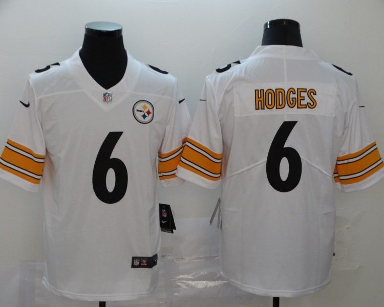 Men's Pittsburgh Steelers Devlin Hodges #6 White Jersey