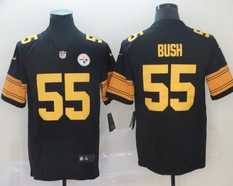 Men's Pittsburgh Steelers Devon Bush Jr. #55 Black Alternate Legend Jersey