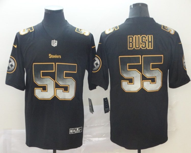 Men's Pittsburgh Steelers Devon Bush Jr. #55 Black Authentic Jersey