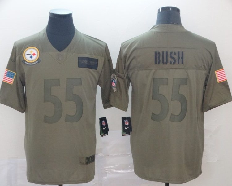 Men's Pittsburgh Steelers Devon Bush Jr. #55 Brown Jersey
