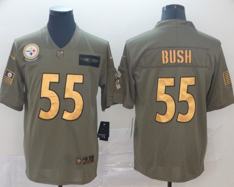Men's Pittsburgh Steelers Devon Bush Jr. #55 Brown Jersey