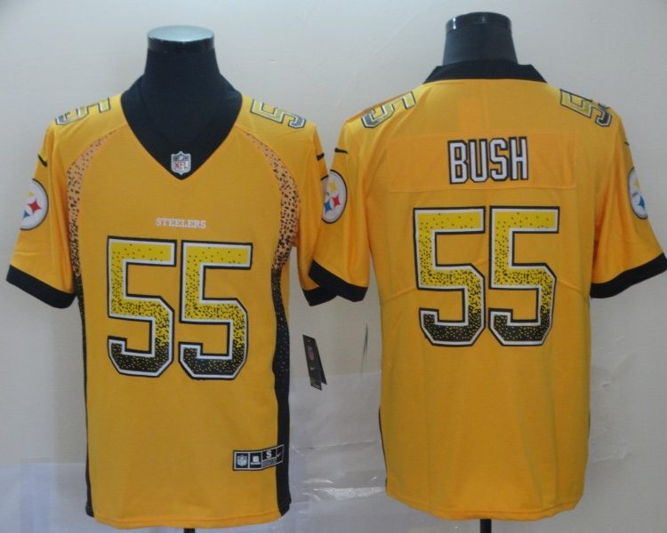 Men's Pittsburgh Steelers Devon Bush Jr. #55 Gold Jersey