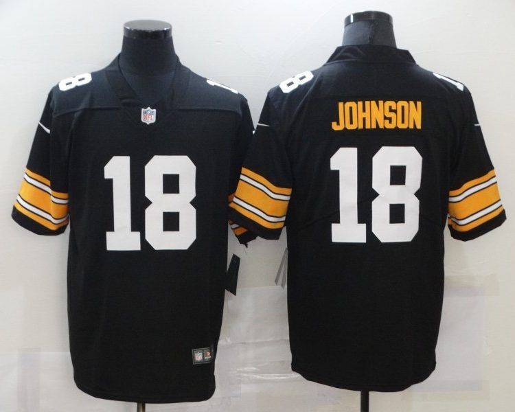 Men's Pittsburgh Steelers Diontae Johnson #18 Black Jersey
