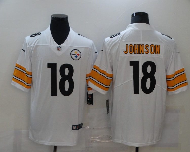 Men's Pittsburgh Steelers Diontae Johnson #18 White Jersey