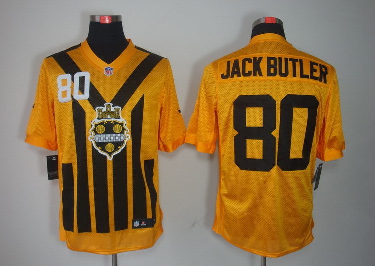 Men's Pittsburgh Steelers Jack Butler #80 Gold Jersey