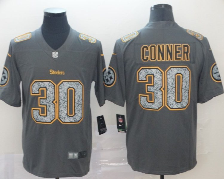 Men's Pittsburgh Steelers James Conner #30 Gray Jersey