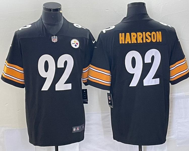Men's Pittsburgh Steelers James Harrison #92 Black Retired Jersey