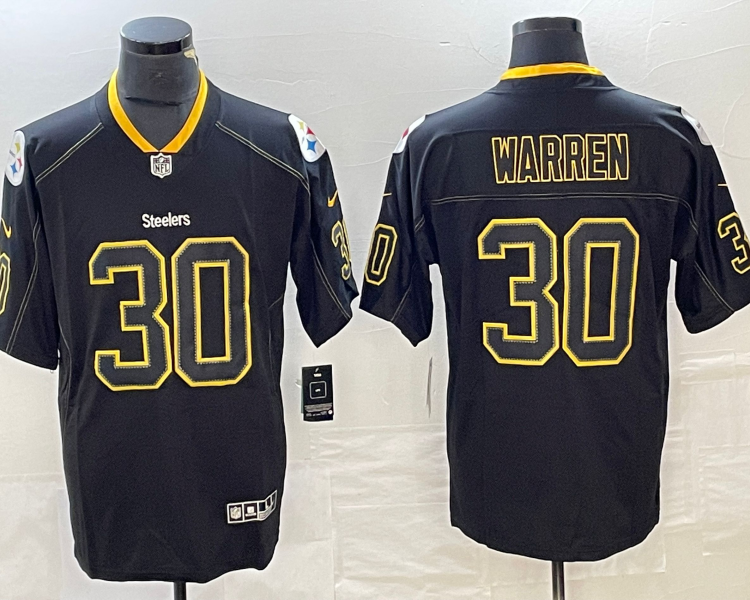Men's Pittsburgh Steelers Jaylen Warren #30 Black Alternate Jersey