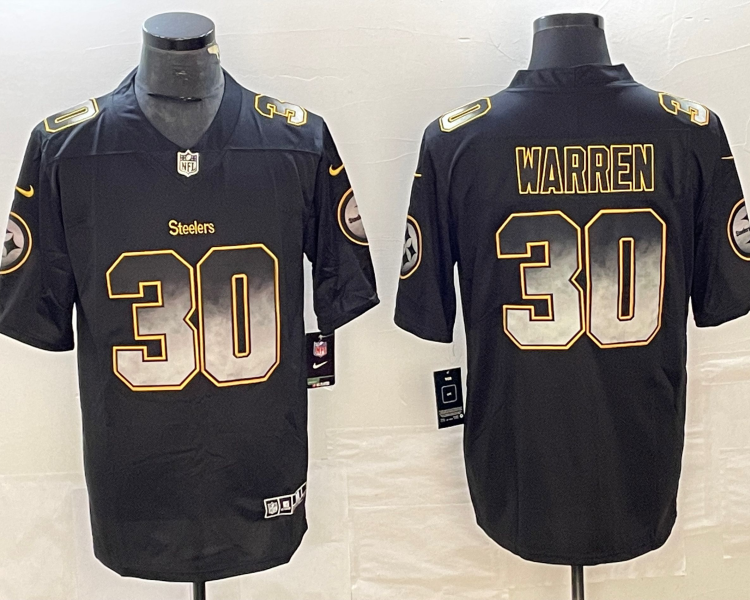 Men's Pittsburgh Steelers Jaylen Warren #30 Black Alternate Jersey
