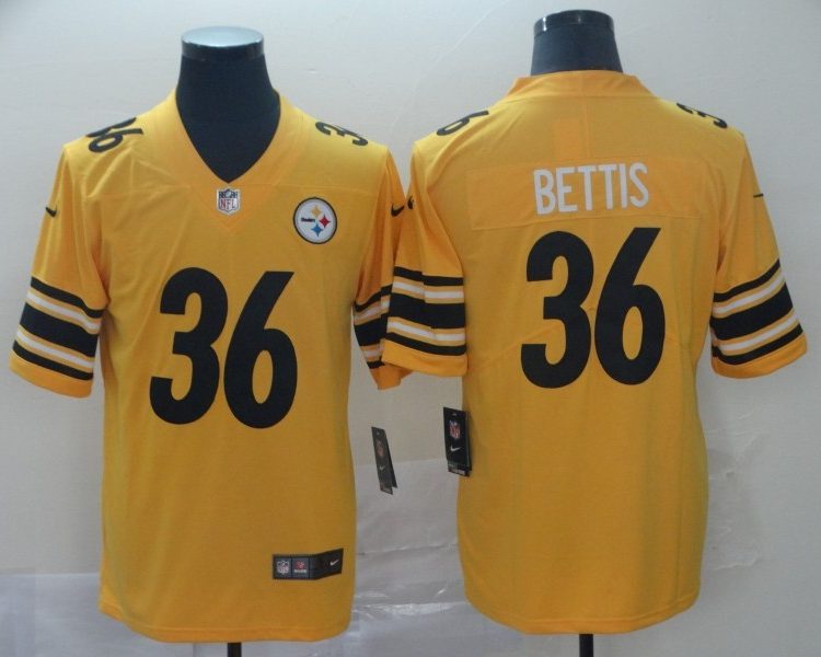 Men's Pittsburgh Steelers Jerome Bettis #36 Gold Inverted Team Jersey