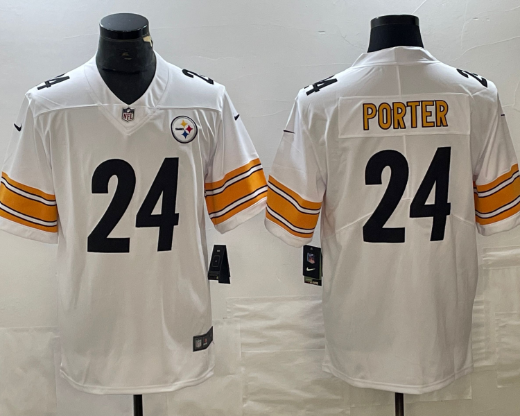 Men's Pittsburgh Steelers Joey Porter Jr. #24 White Jersey