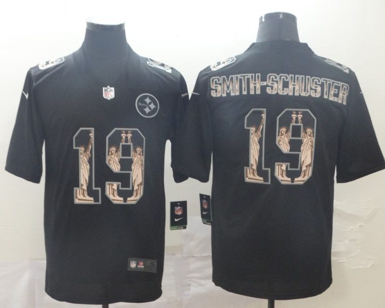 Men's Pittsburgh Steelers JuJu Smith-Schuster #19 Black Team Jersey