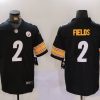 Men's Pittsburgh Steelers Justin Fields #2 Black Jersey