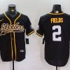 Men's Pittsburgh Steelers Justin Fields #2 Black Jersey