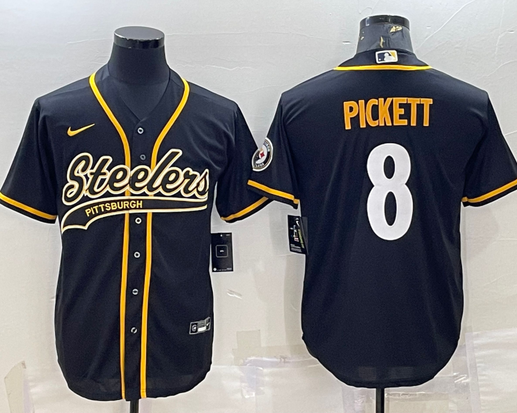 Men's Pittsburgh Steelers Kenny Pickett #8 Black Jersey