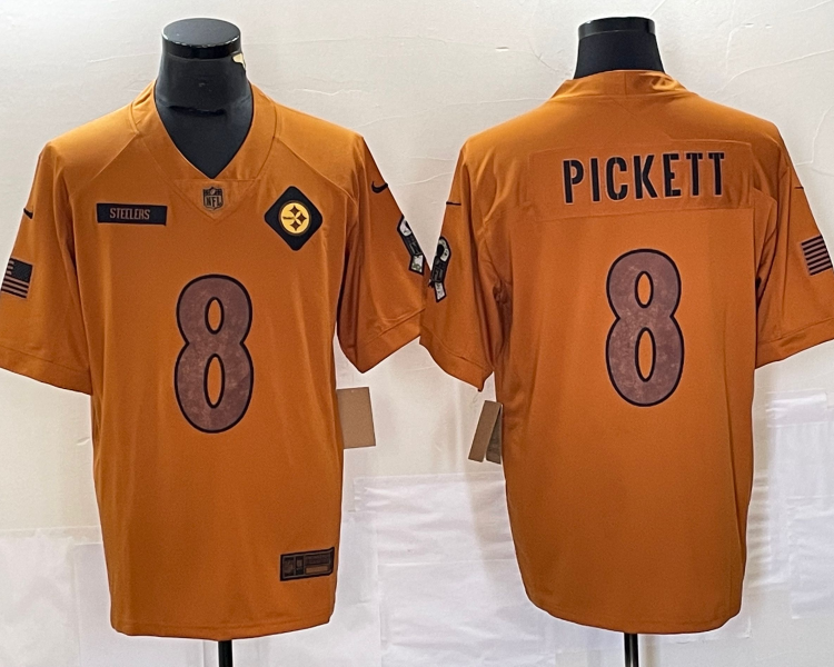 Men's Pittsburgh Steelers Kenny Pickett #8 Brown 2023 Salute To Service Limited Jersey