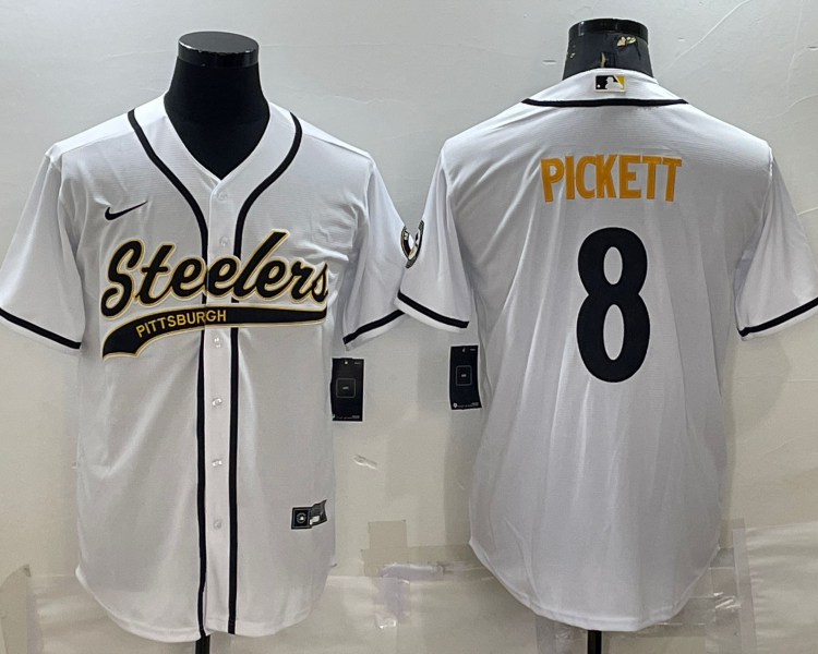 Men's Pittsburgh Steelers Kenny Pickett #8 White Jersey