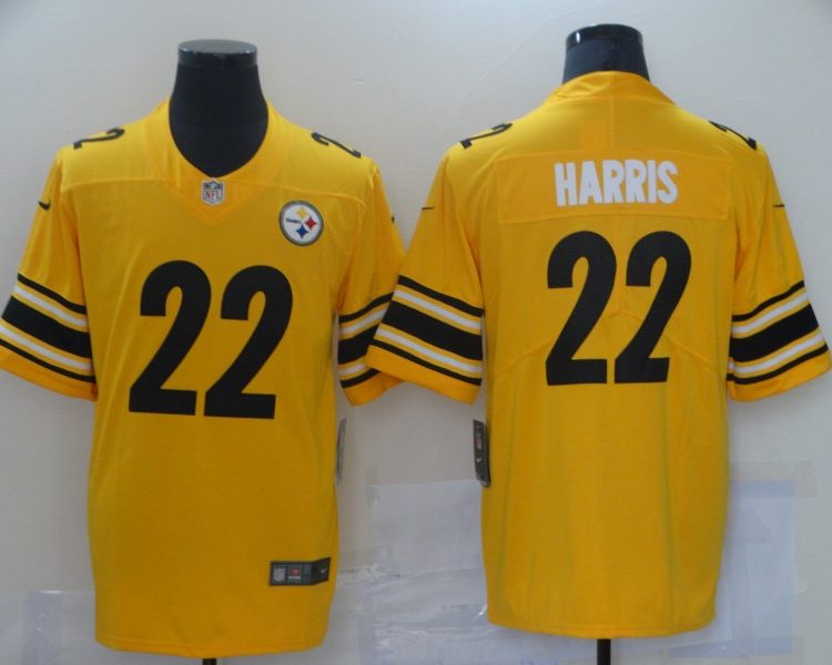 Men's Pittsburgh Steelers Najee Harris #22 Gold Inverted Team Jersey